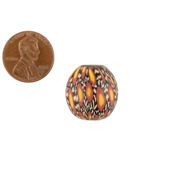 Yellow Black Mosaic Jatim Java Bead (Single Bead, 19mm)