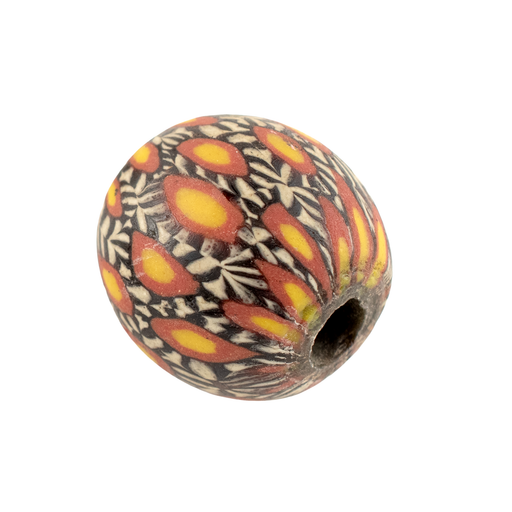 Yellow Black Mosaic Jatim Java Bead (Single Bead, 19mm)