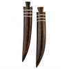 Brown Carved Kenya Bone Tooth Pendant (Set of 2)