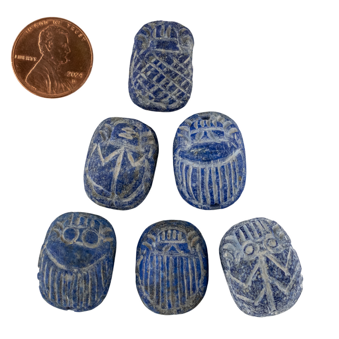 Lapis Lazuli Scarab Seal Stone Pendant