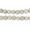Light Grey Round Lava Beads (8mm)