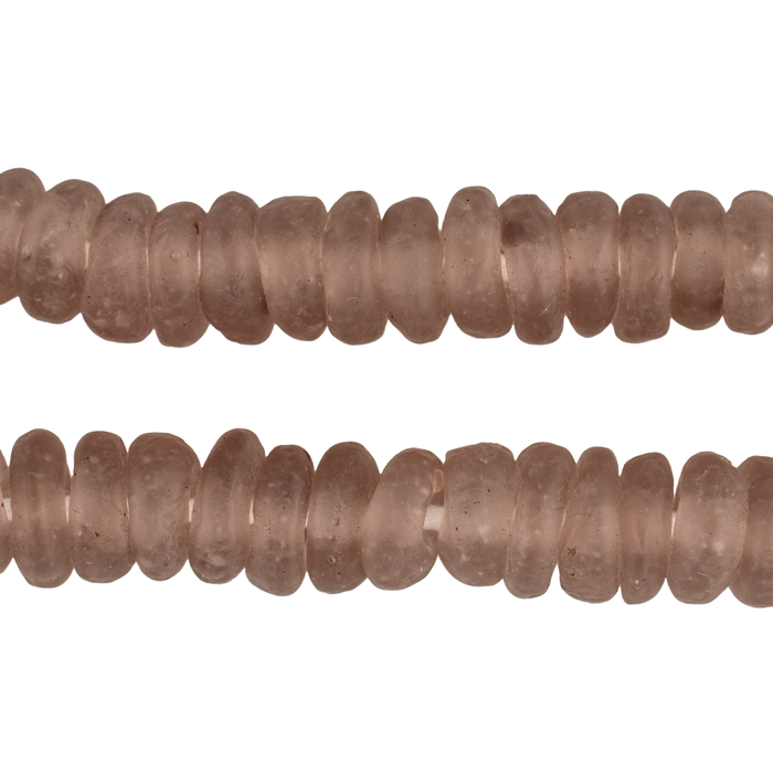 Light Purple Rondelle Recycled Glass Beads