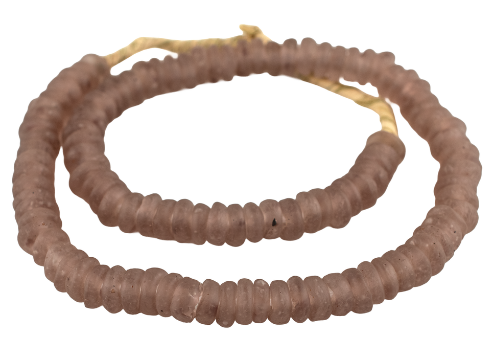 Light Purple Rondelle Recycled Glass Beads