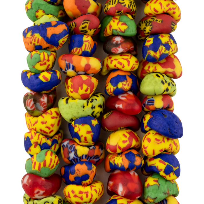 Mixed Interlocking Fused Recycled Glass Beads