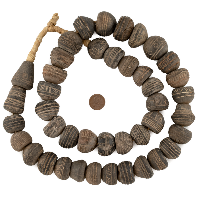 Mali Clay Spindle Beads (Gumdrop)(Long Srand)