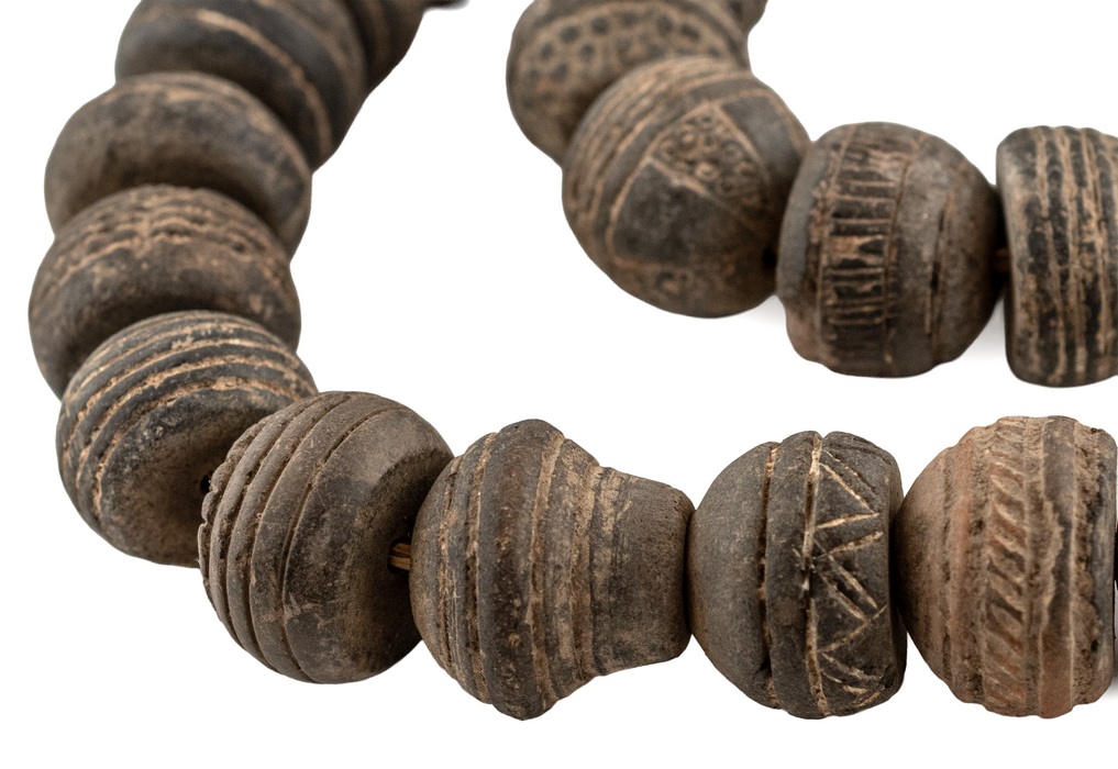 Mali Clay Spindle Beads (Gumdrop)(Long Srand)