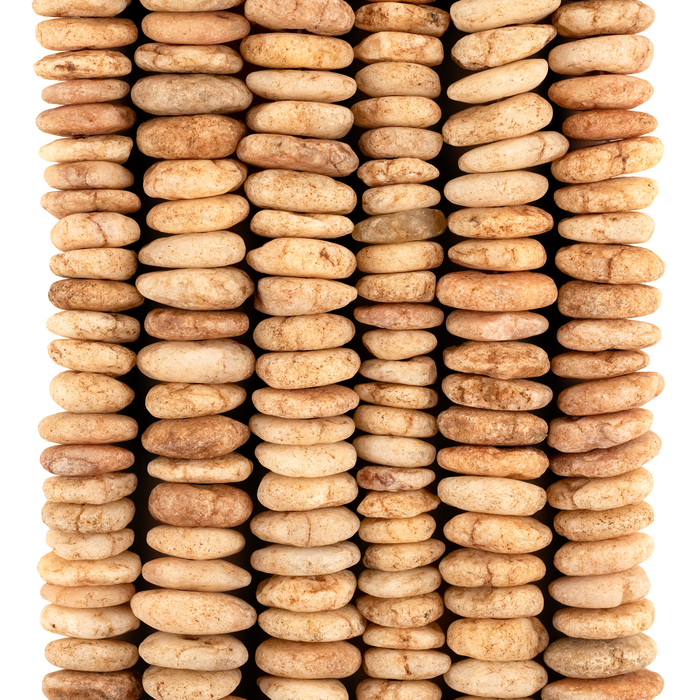 Ancient Chiseled Mali Stone Disk Beads (14-20mm)