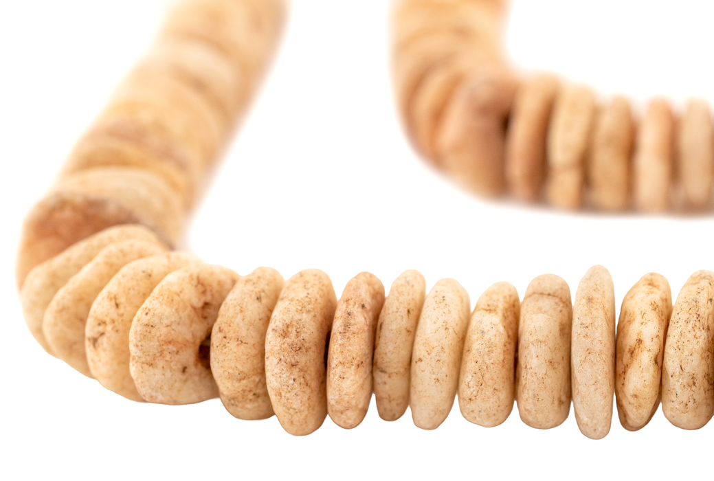 Ancient Chiseled Mali Stone Disk Beads (14-20mm)