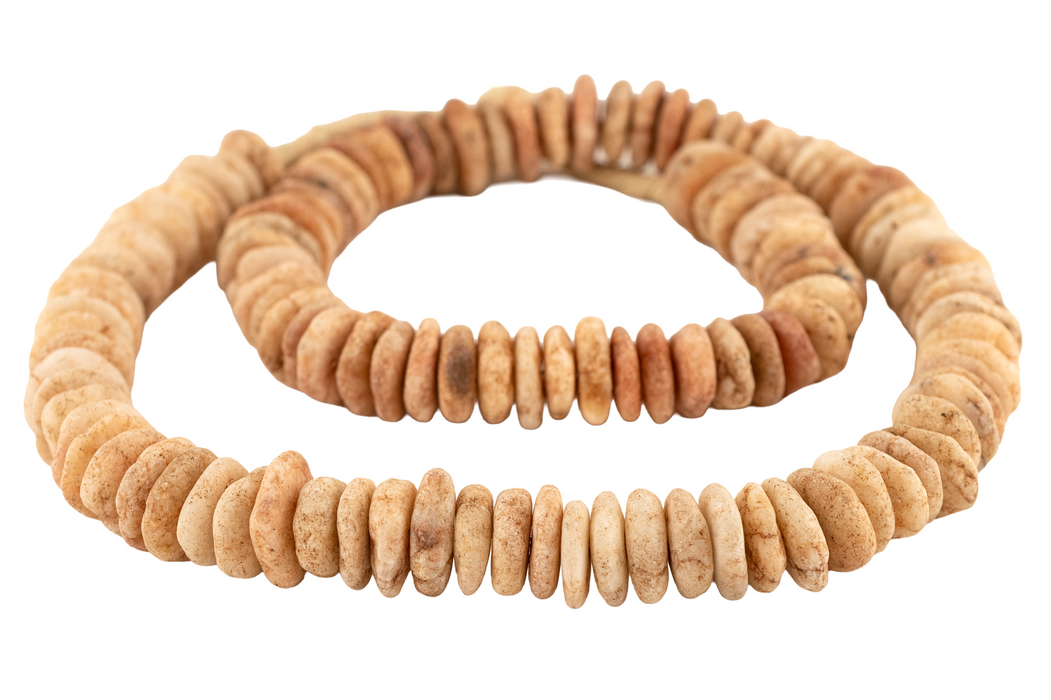 Ancient Chiseled Mali Stone Disk Beads (14-20mm)