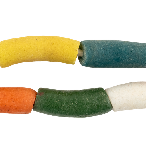 Multicolor Unpainted Krobo Beads (35x11mm)