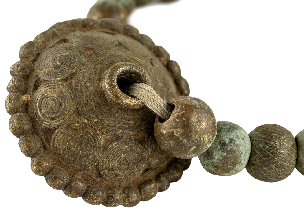 Old Jumbo Yoruba Brass Beads with Chief Centerpiece