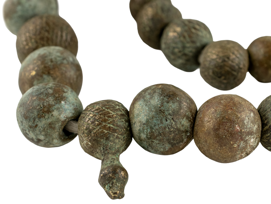 Old Jumbo Yoruba Brass Beads with Chief Centerpiece