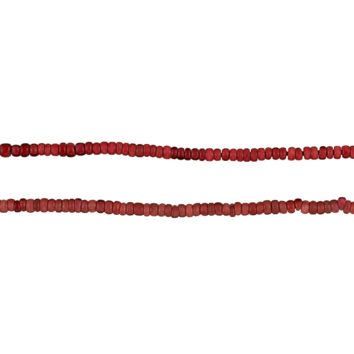 Old Red White Heart Beads (2mm)