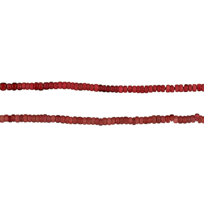 Old Red White Heart Beads (2mm)