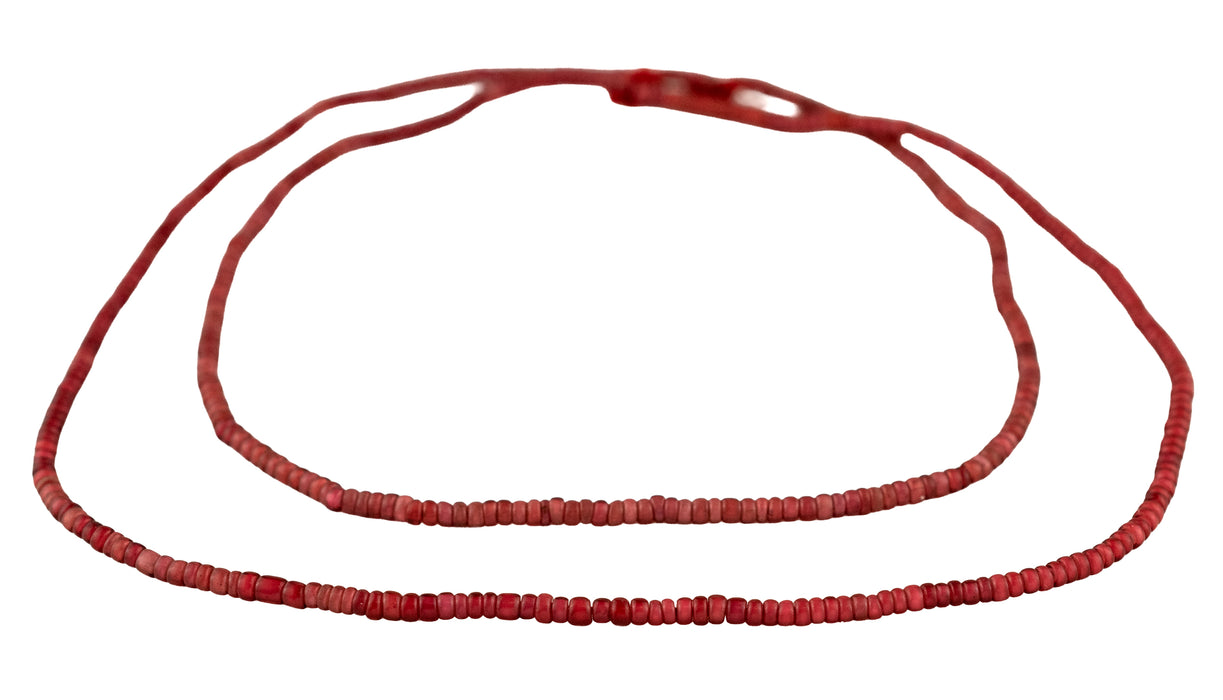 Old Red White Heart Beads (2mm)
