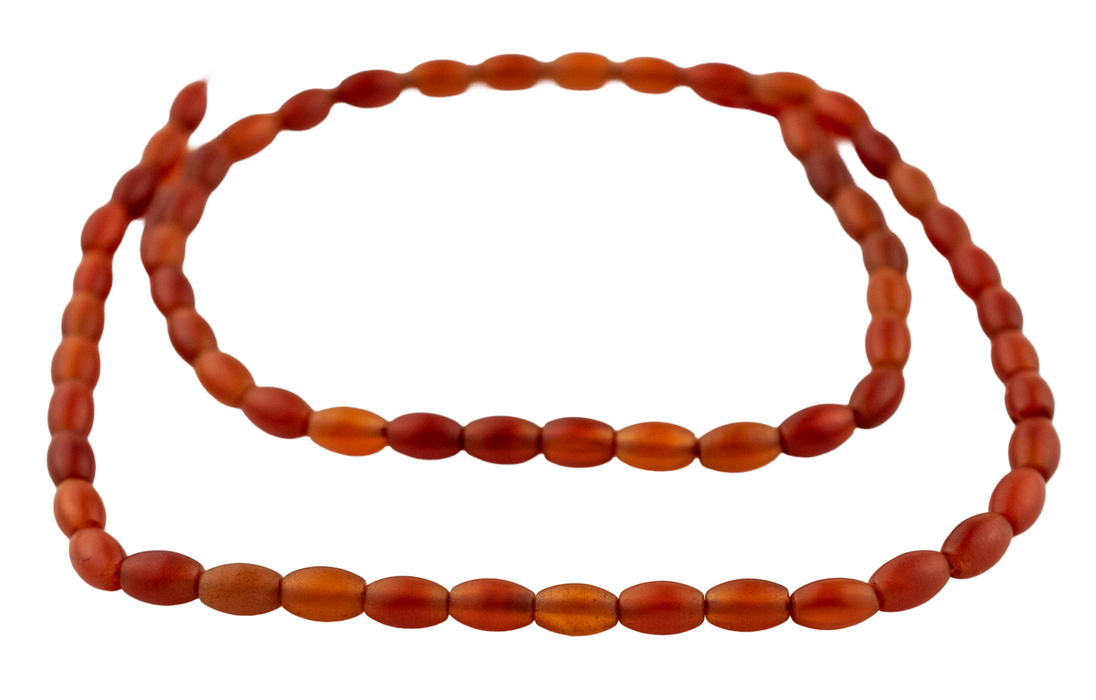 Natural Carnelian Oval Beads (6x4mm)