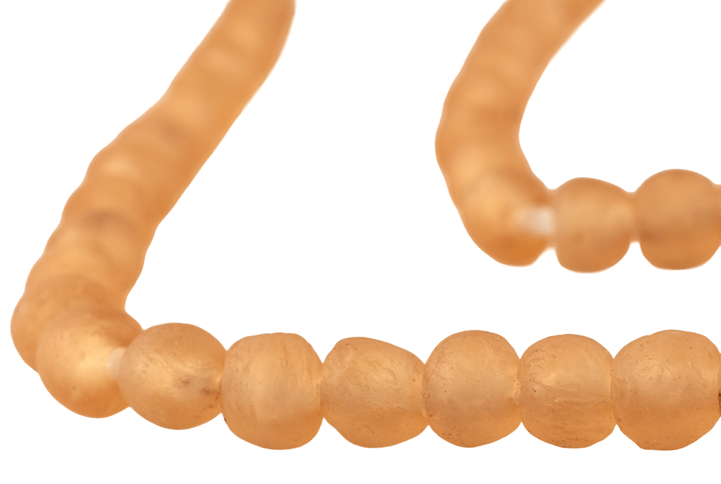 Peach Orange Recycled Glass Beads (9mm)