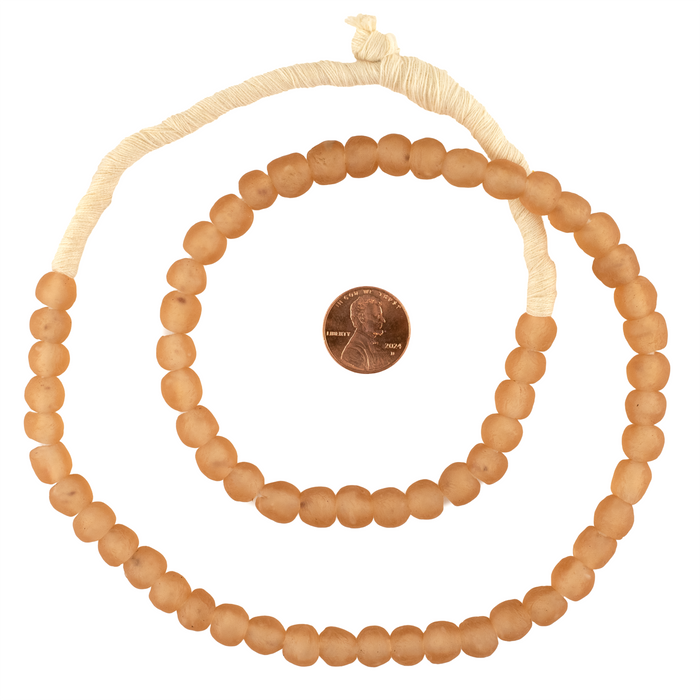 Peach Orange Recycled Glass Beads (9mm)