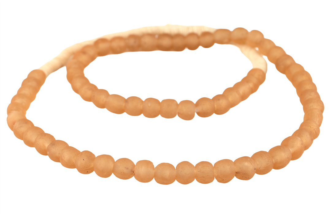 Peach Orange Recycled Glass Beads (9mm)