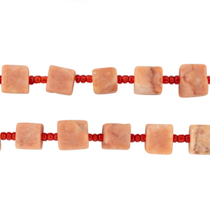 Natural Sunstone Cube Beads (8mm)