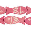 Rose Pink Fish-shaped Carved Bone Beads (42x15mm)