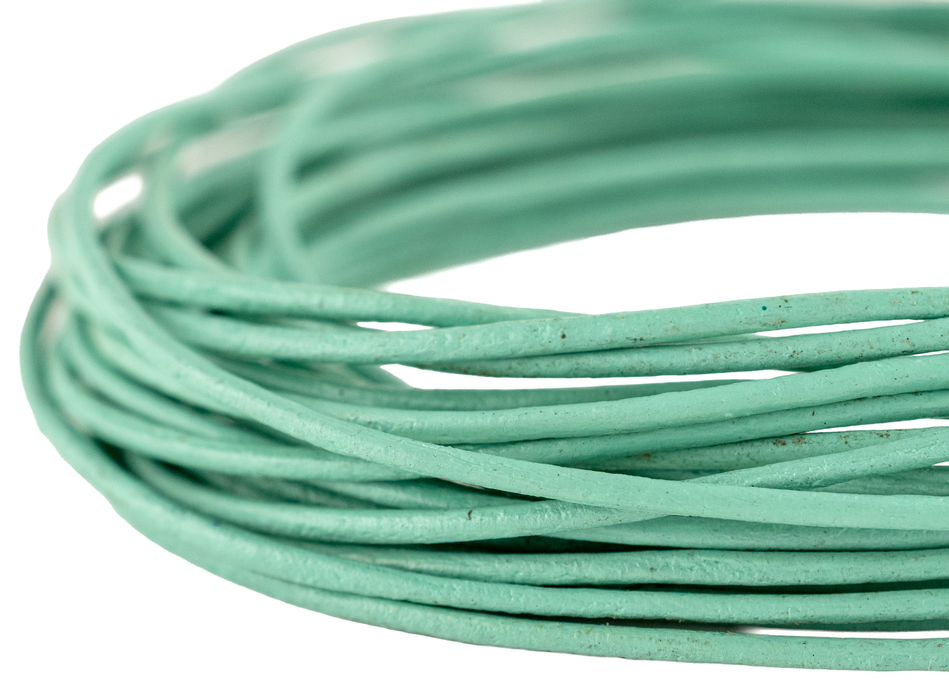 1.5mm Mint Green Round Leather Cord (15ft)