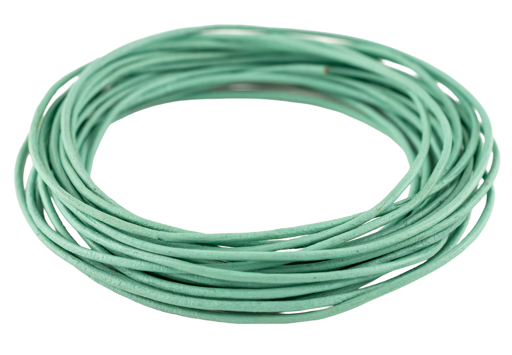 1.5mm Mint Green Round Leather Cord (15ft)