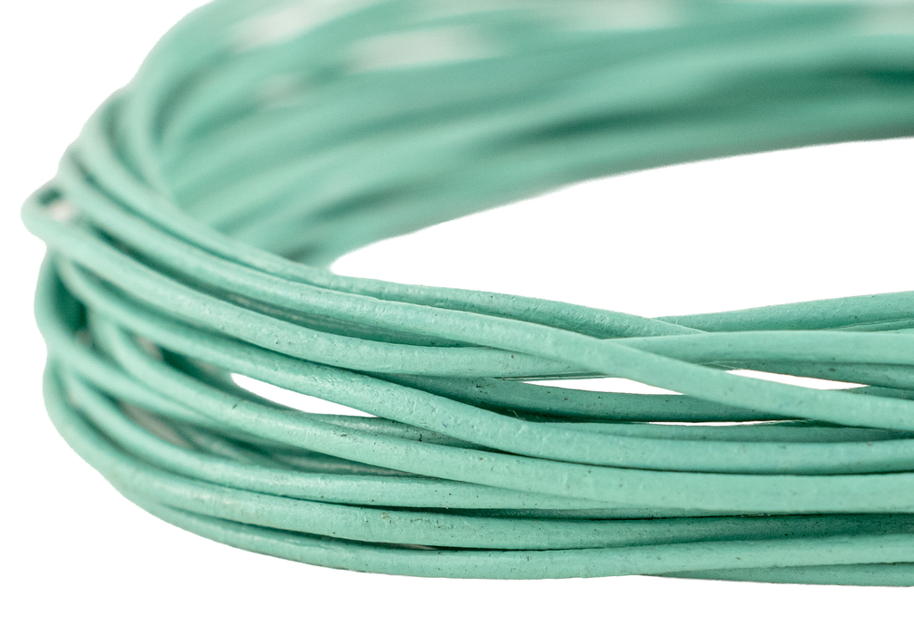 1.0mm Mint Green Round Leather Cord (15ft)