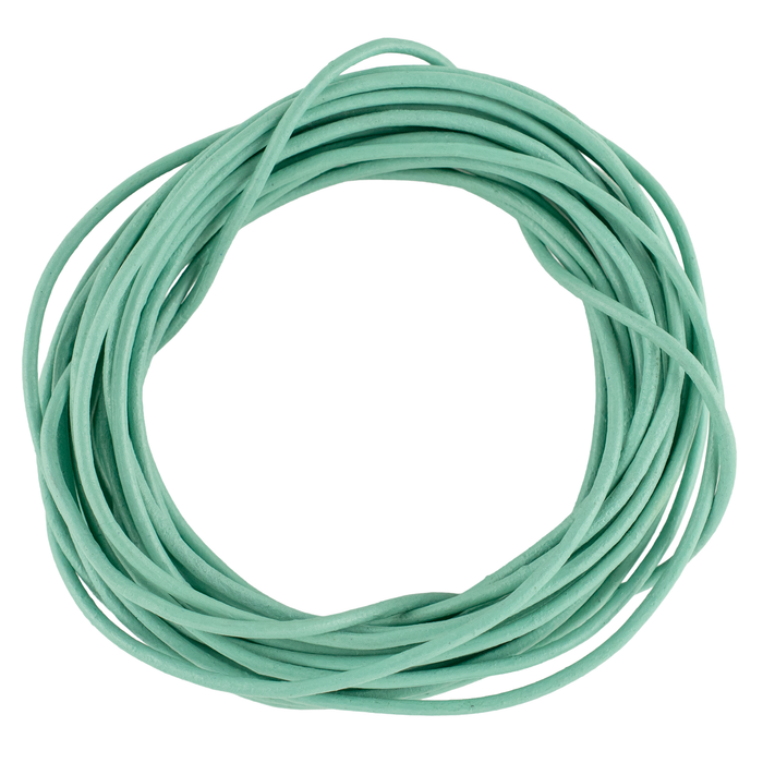 2.0mm Mint Green Round Leather Cord (15ft)