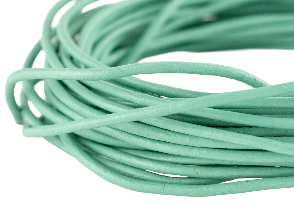 2.0mm Mint Green Round Leather Cord (15ft)