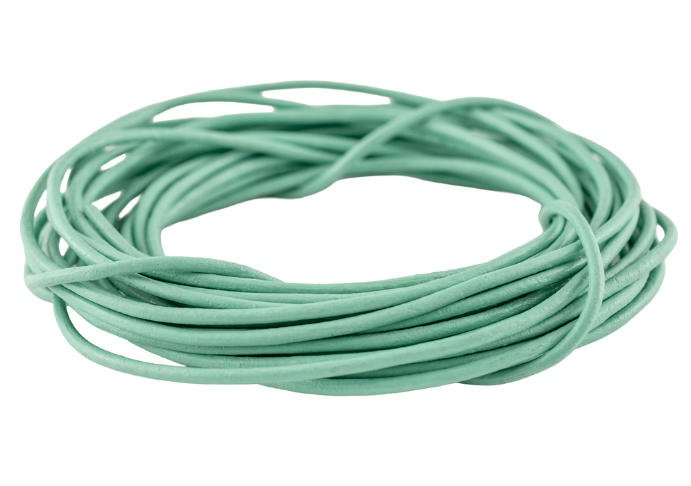 2.0mm Mint Green Round Leather Cord (15ft)