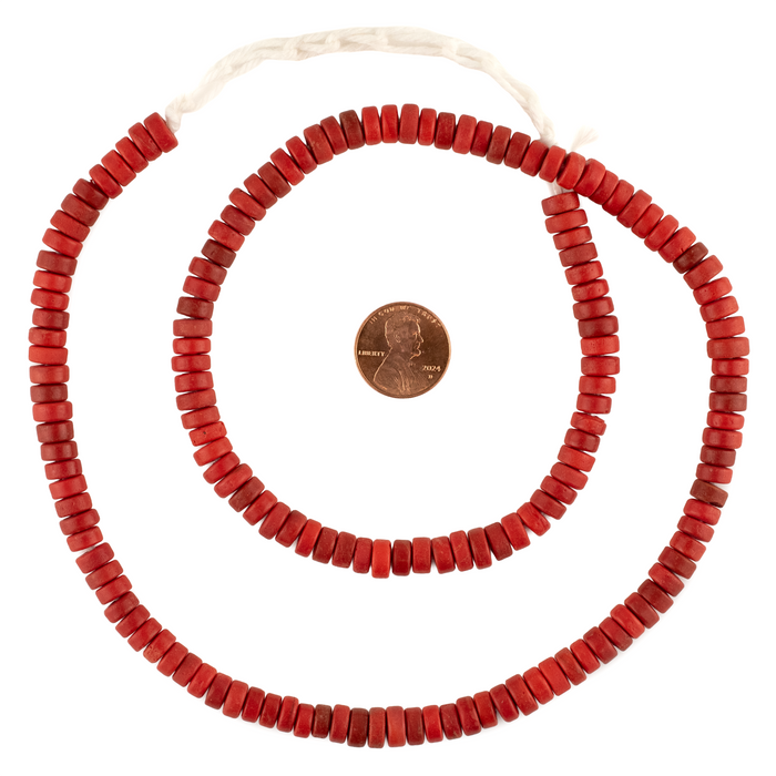 Red Java Glass Button Beads (8mm)