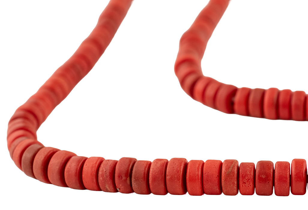 Red Java Glass Button Beads (8mm)