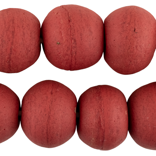 Super Jumbo Opaque Red Recycled Glass Beads (35mm)