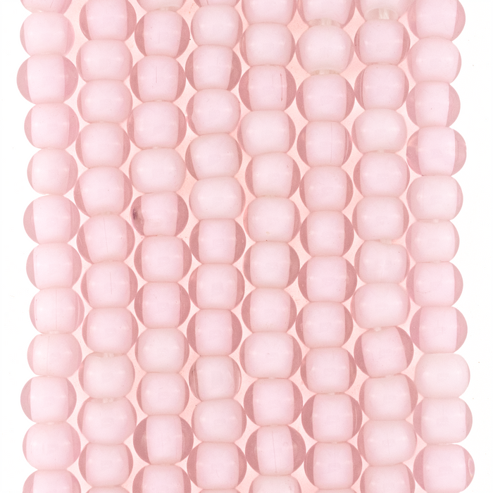 Rose Pink White Heart Beads (8mm)