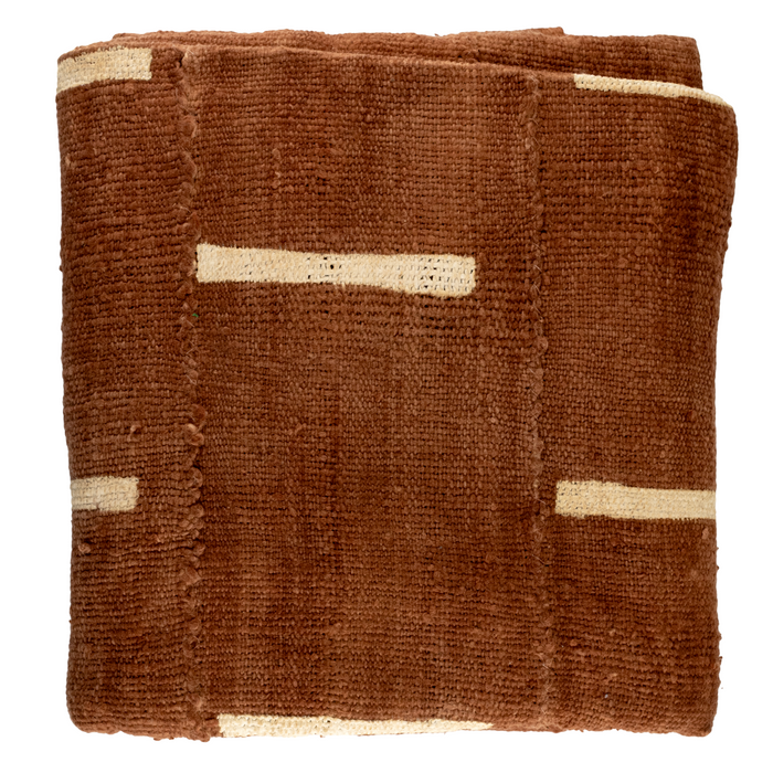 Chestnut Brown Bogolan Mali Mud Cloth (Minimalist Design)