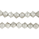 Striped Silver Bicone Beads