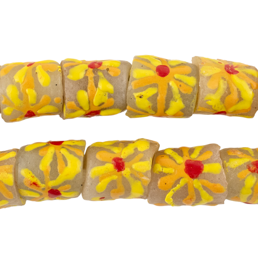 Summer Sunshine Krobo Powder Glass Beads (Large)