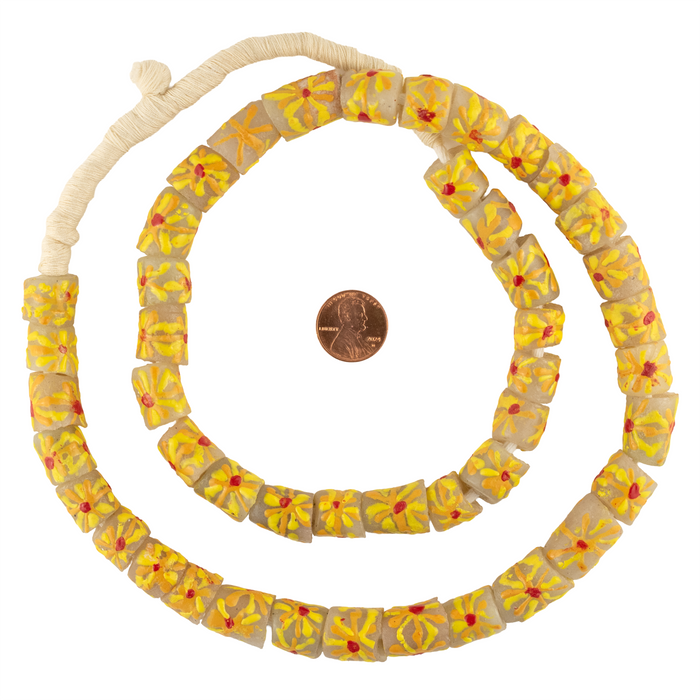 Summer Sunshine Krobo Powder Glass Beads (Large)