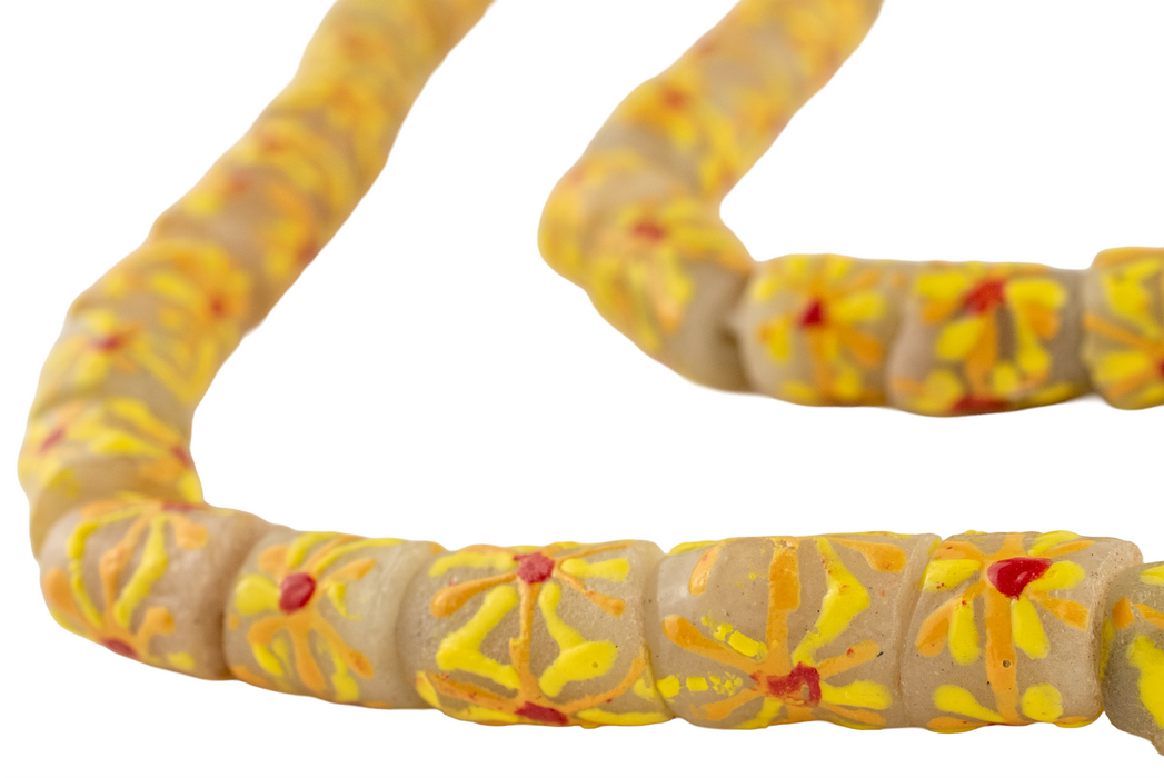 Summer Sunshine Krobo Powder Glass Beads (Large)