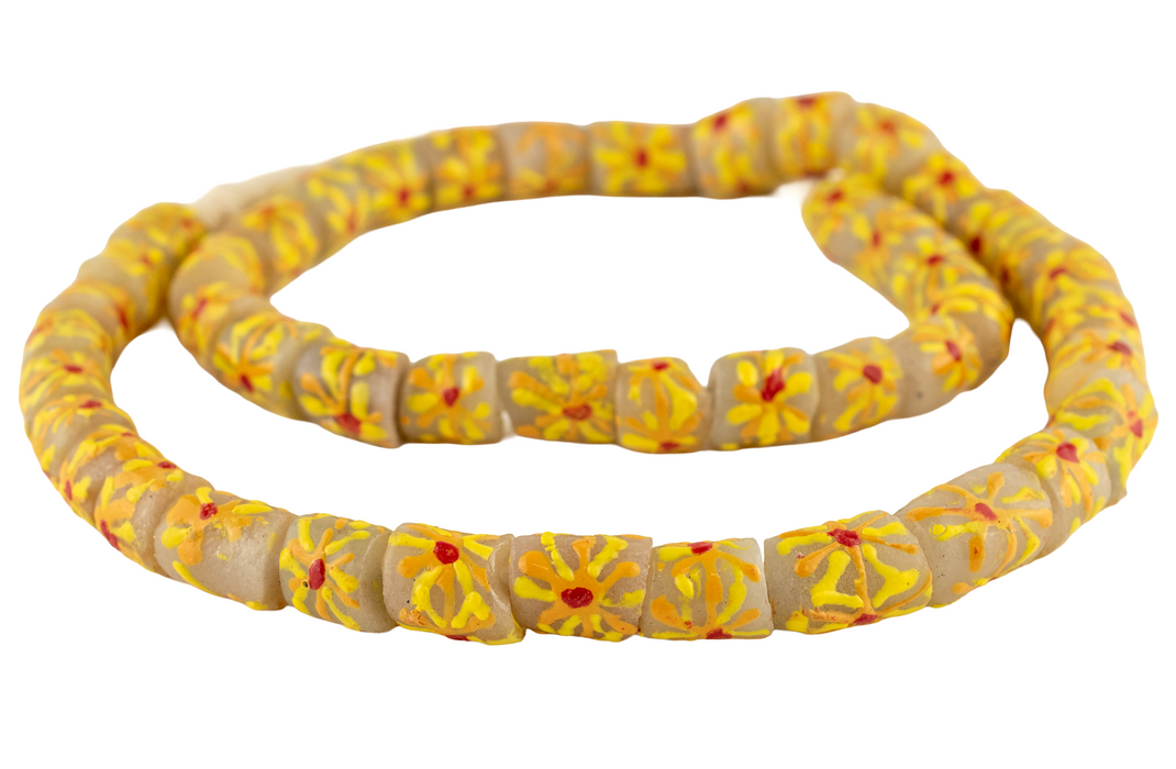 Summer Sunshine Krobo Powder Glass Beads (Large)