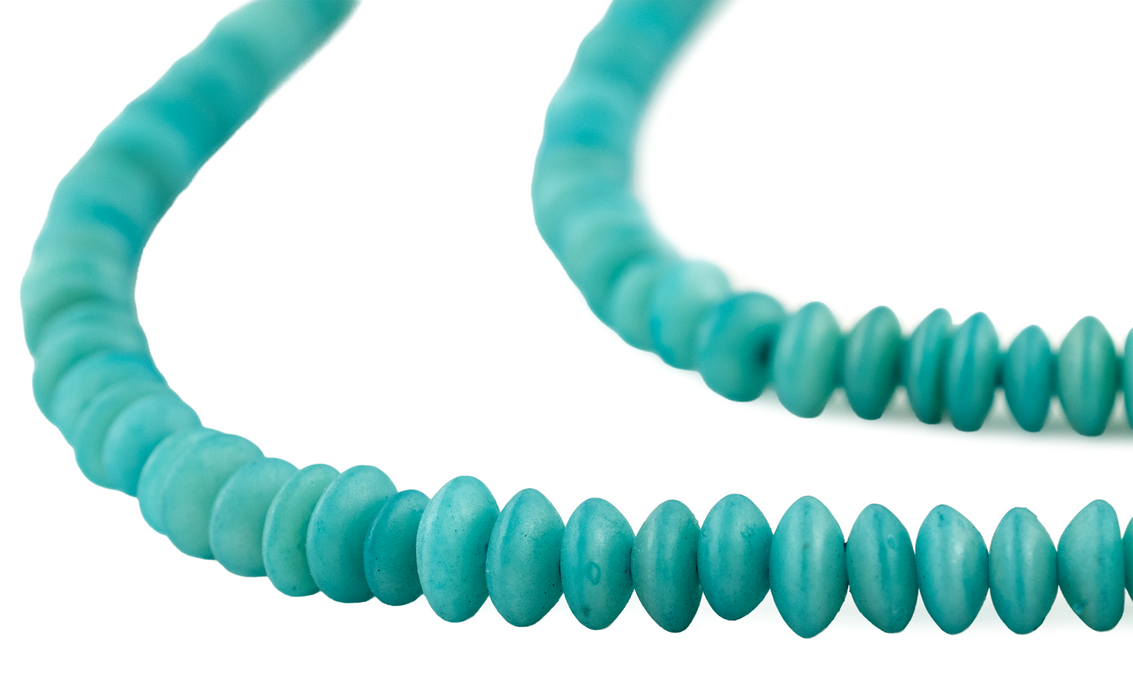 Turquoise Blue Natural Saucer Seed Beads (9mm)
