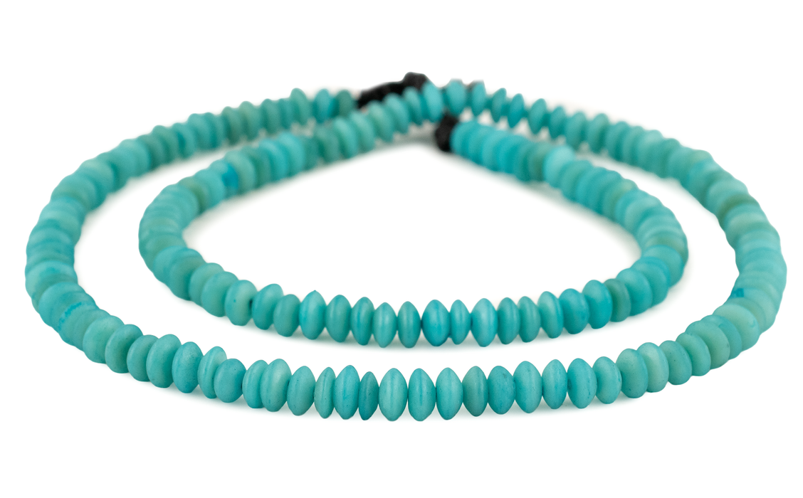 Turquoise Blue Natural Saucer Seed Beads (9mm)
