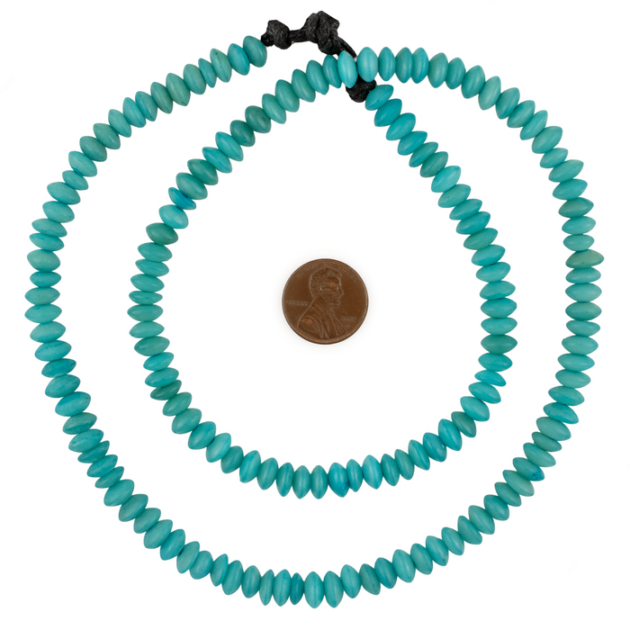Turquoise Blue Natural Saucer Seed Beads (9mm)