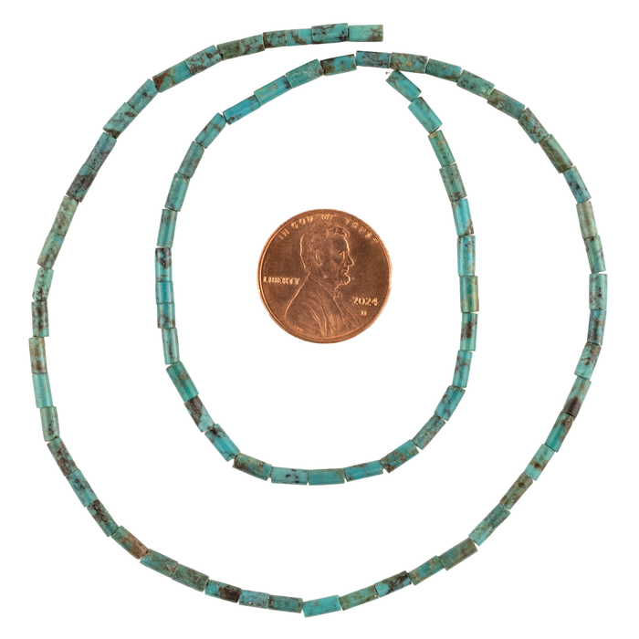 Blue Turquoise Tube Beads (5x2mm)