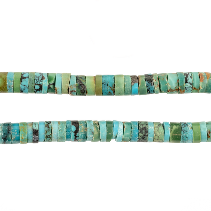 Blue Turquoise Disk Heishi Beads (2x6mm)