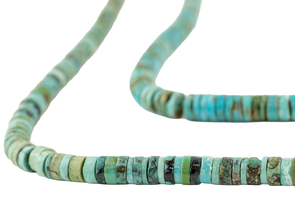 Blue Turquoise Disk Heishi Beads (2x6mm)