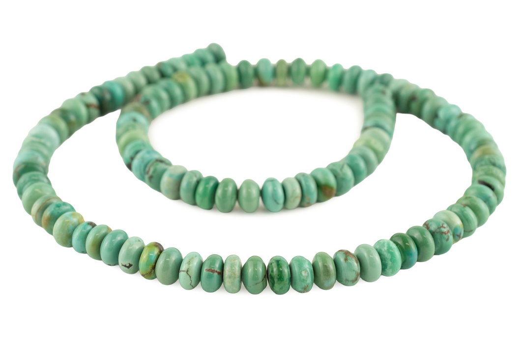 Green Turquoise Rondelle Beads (7mm)