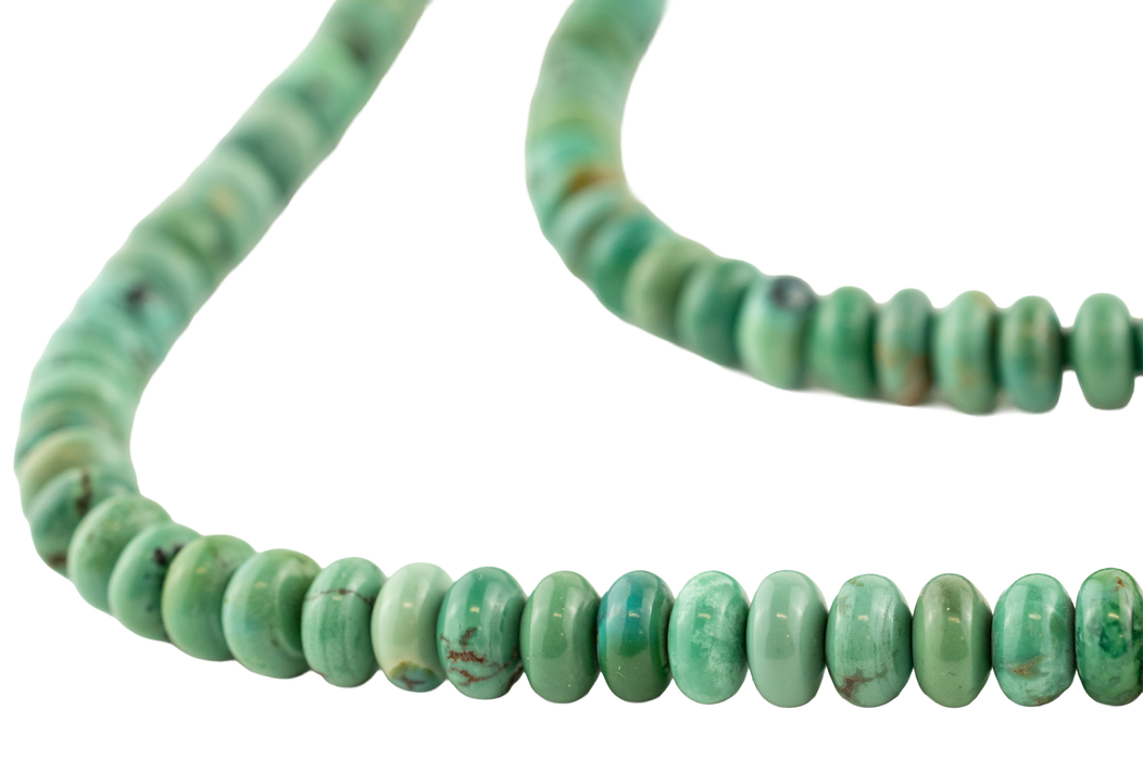Green Turquoise Rondelle Beads (7mm)