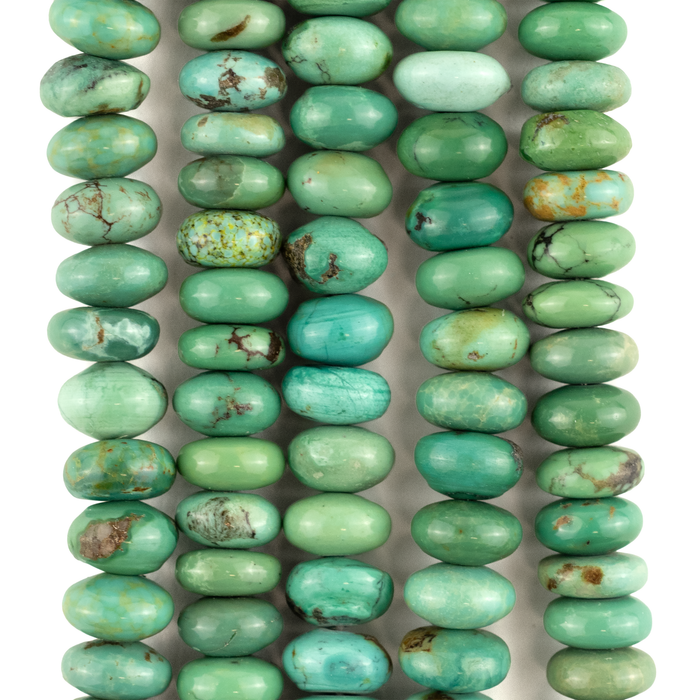 Green Turquoise Rondelle Beads (7mm)